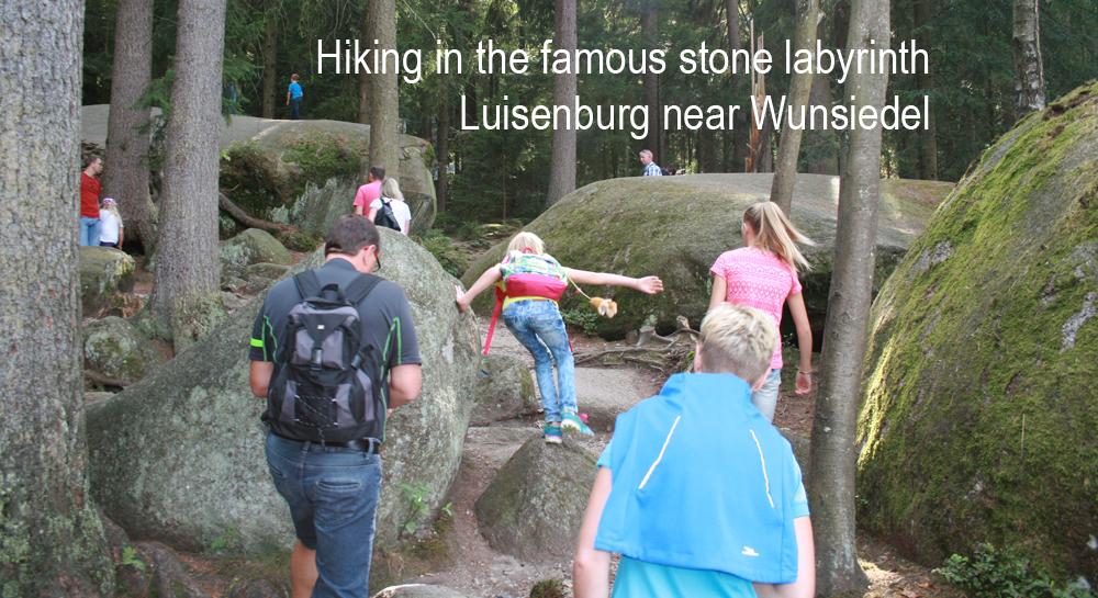 Hiking in the famous stone labyrinth Luisenburg near Wunsiedel
